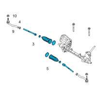 OEM Ford Inner Tie Rod Diagram - DG9Z-3280-A