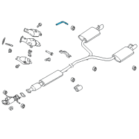 OEM Ford Flex Muffler & Pipe Hanger Diagram - AA8Z-5A205-A