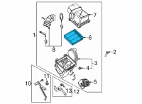 OEM Ford Escape ELEMENT ASY - AIR CLEANER Diagram - LX6Z-9601-A