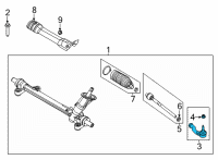 OEM Ford Escape Tie Rod End Diagram - LX6Z3A130B