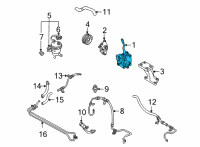 OEM Mercury Power Steering Pump Diagram - 6L8Z-3A696-B