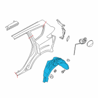 OEM Ford Escape Wheelhouse Liner Diagram - CJ5Z-78278B50-A