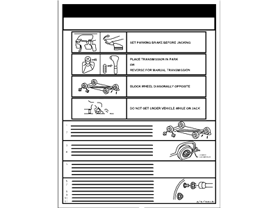 Ford 9L3Z-17A083-C Decal - Jack Operation