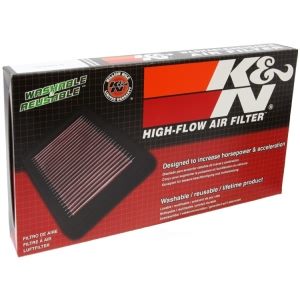 K&N 33 Series Panel Red Air Filter （12" L x 6.75" W x 0.938" H) for Lincoln Aviator - 33-2395