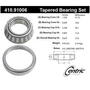 Centric Premium™ Front Driver Side Inner Wheel Bearing and Race Set for Ford Windstar - 410.91006