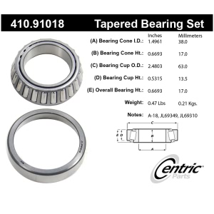 Centric Premium™ Rear Driver Side Outer Wheel Bearing and Race Set for Ford Expedition - 410.91018