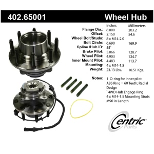 Centric Premium™ Front Passenger Side Driven Wheel Bearing and Hub Assembly for Ford Excursion - 402.65001
