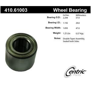 Centric Premium™ Rear Passenger Side Wheel Bearing and Race Set for Ford Focus - 410.61003