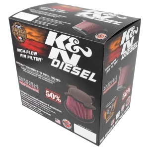 K&N E Series Oval Straight Red Air Filter （9.25" BOL x 6.5" BOW x 9.25" TOL x 6.5" TOW x 8.938" H) for Ford - E-0644