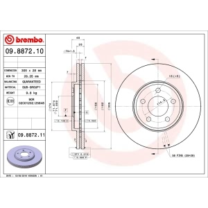 brembo UV Coated Series Vented Front Brake Rotor for Lincoln Town Car - 09.8872.11
