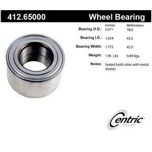 Centric Premium™ Front Passenger Side Double Row Wheel Bearing for Ford Escape - 412.65000