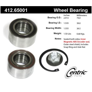 Centric Premium™ Front Passenger Side Double Row Wheel Bearing for Ford - 412.65001