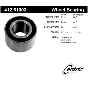 Centric Premium™ Rear Driver Side Double Row Wheel Bearing for Lincoln LS - 412.61003