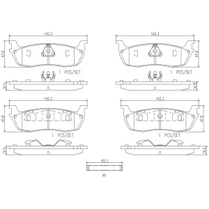 brembo Premium Ceramic Rear Disc Brake Pads for Lincoln Navigator - P24083N
