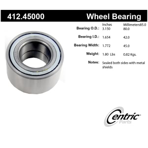 Centric Premium™ Rear Driver Side Double Row Wheel Bearing for Lincoln MKZ - 412.45000