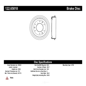 Centric Premium™ Brake Drum for Ford F-350 - 122.65018
