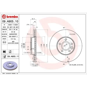 brembo UV Coated Series Front Brake Rotor for Ford C-Max - 09.A905.11