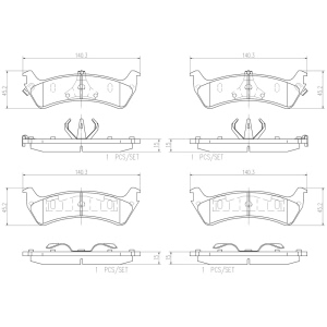 brembo Premium Ceramic Rear Disc Brake Pads for Ford Ranger - P24042N