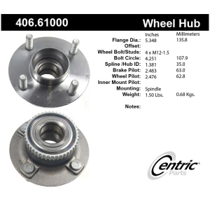 Centric Premium™ Wheel Bearing And Hub Assembly for Mercury Cougar - 406.61000