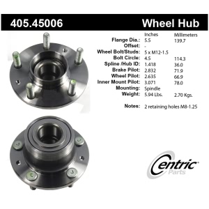 Centric Premium™ Wheel Bearing And Hub Assembly for Ford Fusion - 405.45006