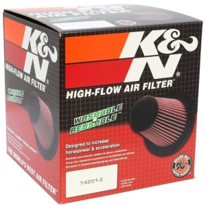K&N E Series Round Tapered Red Air Filter （8" B x 3.875" T x 4.438" ID x 8" OD x 8" H) for Ford F-250 - E-0945