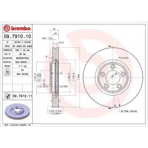 brembo UV Coated Series Vented Front Brake Rotor for Lincoln LS - 09.7910.11