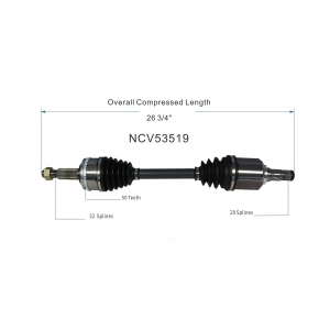 GSP North America Front Driver Side CV Axle Assembly for Mercury Villager - NCV53519