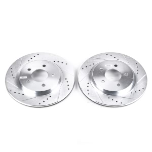 Power Stop PowerStop Evolution Performance Drilled, Slotted& Plated Brake Rotor Pair for Ford Mustang - AR8174XPR