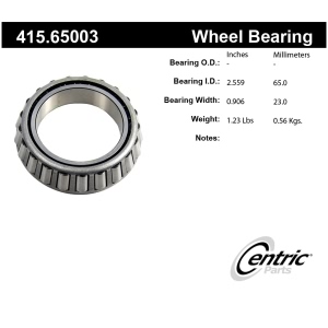 Centric Premium™ Front Driver Side Inner Wheel Bearing for Ford E-350 Econoline - 415.65003