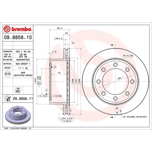 brembo UV Coated Series Vented Rear Brake Rotor for Ford E-350 Super Duty - 09.8858.11