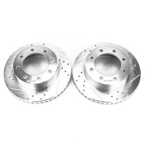 Power Stop PowerStop Evolution Performance Drilled, Slotted& Plated Brake Rotor Pair for Ford F-350 Super Duty - AR85107XPR