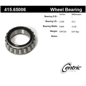 Centric Premium™ Rear Driver Side Inner Tapered Cone Wheel Bearing for Ford Excursion - 415.65006