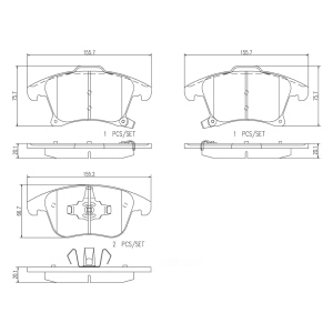 brembo Premium Ceramic Front Disc Brake Pads for 2014 Lincoln MKZ - P24173N