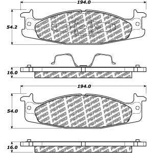Centric Posi Quiet Pro™ Semi-Metallic Front Disc Brake Pads for Ford Bronco - 500.06320