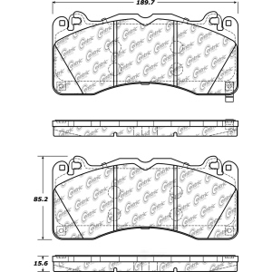 Centric Posi Quiet™ Semi-Metallic Front Disc Brake Pads for 2015 Ford Mustang - 104.17920