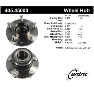 Centric Premium™ Wheel Bearing And Hub Assembly for Ford Fusion - 405.45000