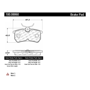 Centric Formula 100 Series™ OEM Brake Pads for 2015 Ford Fiesta - 100.08860