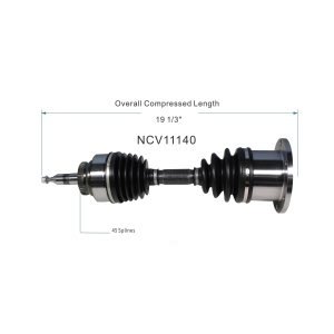 GSP North America Front Driver Side CV Axle Assembly for Ford F-250 - NCV11140