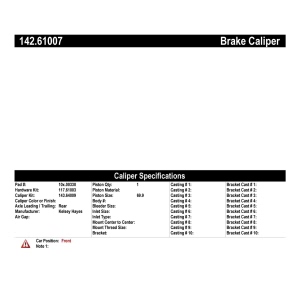 Centric Posi Quiet™ Loaded Brake Caliper for Mercury Monterey - 142.61007