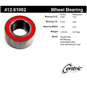 Centric Premium™ Front Passenger Side Double Row Wheel Bearing for Ford Focus - 412.61002