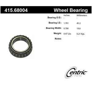Centric Premium™ Front Passenger Side Outer Wheel Bearing for Ford E-250 Econoline - 415.68004