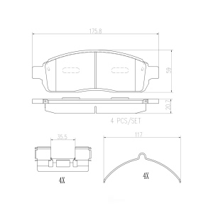 brembo Premium Ceramic Front Disc Brake Pads for Lincoln Mark LT - P24135N