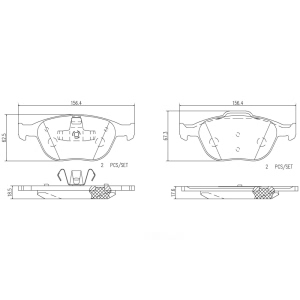 brembo Premium Ceramic Front Disc Brake Pads for 2011 Ford Transit Connect - P24058N