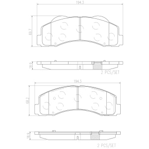 brembo Premium Ceramic Front Disc Brake Pads for 2018 Ford Expedition - P24166N