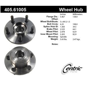 Centric Premium™ Wheel Bearing And Hub Assembly for Ford Thunderbird - 405.61005