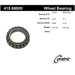 Centric Premium™ Rear Passenger Side Outer Wheel Bearing for Ford F-250 - 415.68000