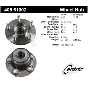 Centric Premium™ Wheel Bearing And Hub Assembly for Mercury Sable - 405.61002