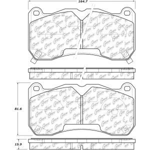 Centric Posi Quiet™ Semi-Metallic Front Disc Brake Pads for 2013 Ford Mustang - 104.16660
