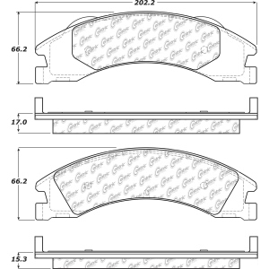 Centric Posi Quiet™ Extended Wear Semi-Metallic Rear Disc Brake Pads for 2014 Ford E-250 - 106.13291